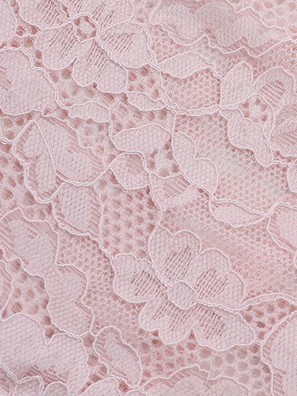 Pink Corset Style Lace Top For Women - Elegant Long Sleeve Sweetheart Bustier Blouse - Spring Night Out Clubwear 2026