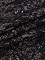Black Lace Corset Style Crop Top For Women - Gothic Long Sleeve Sweetheart Bustier Blouse - Spring Night Out Party 2026