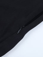 Tie Front Cutout Shirt Dress For Women - Black Long Sleeve Ruffle Hem Mini Dress - Spring Streetwear 2026