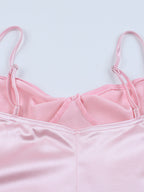 Pastel Pink Coquette Slip Dress For Women - Bow Front Midi Cami Gown - Spring Date Night Outfits 2026