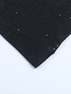Glitter One Shoulder Maxi Dress For Women - Black Sparkly High Slit Slim Fit Gown - Spring Gala Prom Party Outfits 2026