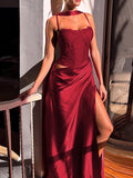 Corset Style Lace Maxi Dress For Women - Drape Ruched Bodycon Gown - Spring Evening Party Outfits 2026