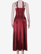 Corset Style Lace Maxi Dress For Women - Drape Ruched Bodycon Gown - Spring Evening Party Outfits 2026