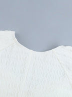 Textured Mini Dress For Women - Cream White Coquette Aesthetic Ruffle Cuff Bodycon- Summer Beach Date Night 2026