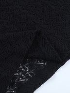 V-Neck Bodycon Long Dress For Women - Black Sexy Ruffle Cut Out - Spring Party Wedding Guest Wear 2026