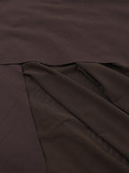 Off Shoulder Maxi Dress For Women - Brown Elegant Ruched Sheer Mesh Sleeve - Spring Party Wear 2026