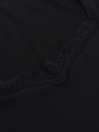 Lace Square Neck Mini Dress For Women - Black Gothic Ruffle Layered Long Sleeve Bodycon - Spring Night Out Clubwear 2026
