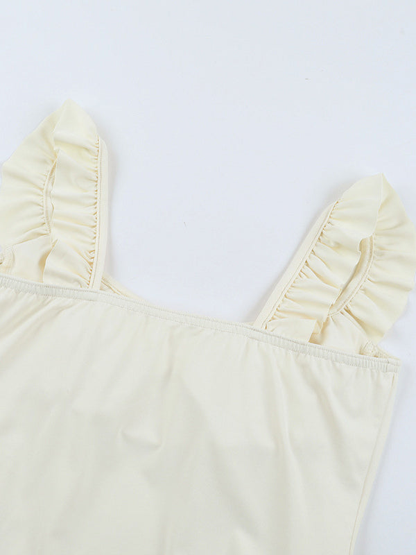 Bubble Hem Mini Dress For Women - Coquette Aesthetic Ruffle Corset Fit - Summer Beach Party Look 2026