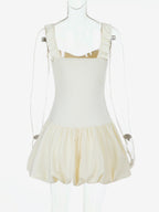 Bubble Hem Mini Dress For Women - Coquette Aesthetic Ruffle Corset Fit - Summer Beach Party Look 2026