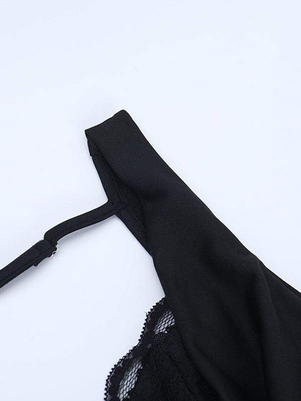 Cowl Neck Maxi Dress For Women - Black Elegant Lace Trim Bodycon Long Dress - Spring Evening Party Cocktail Wear 2026