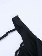Cowl Neck Maxi Dress For Women - Black Elegant Lace Trim Bodycon Long Dress - Spring Evening Party Cocktail Wear 2026