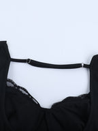 Cowl Neck Maxi Dress For Women - Black Elegant Lace Trim Bodycon Long Dress - Spring Evening Party Cocktail Wear 2026