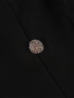 Puff Sleeve Mini Dress For Women Chic Retro Outfit - Black Elegant Stand Collar Slim Fit Bodycon - Spring Desk-to-dinner 2026