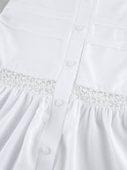 Boho Tiered Maxi Dress For Women - White Lace Patchwork Square Neck Chic Sundress - Summer Beach Vacation 2026