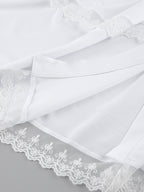 Boho Tiered Maxi Dress For Women - White Lace Patchwork Square Neck Chic Sundress - Summer Beach Vacation 2026