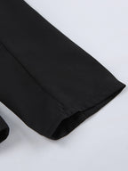Military Blazer Skirt Set For Women Chic Two Piece Outfit - Black Vintage Stand Collar Slim Fit - Spring Party Wear 2026