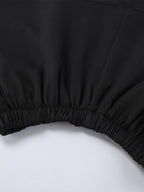 Military Blazer Skirt Set For Women Chic Two Piece Outfit - Black Vintage Stand Collar Slim Fit - Spring Party Wear 2026