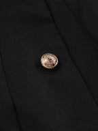 Military Blazer Skirt Set For Women Chic Two Piece Outfit - Black Vintage Stand Collar Slim Fit - Spring Party Wear 2026