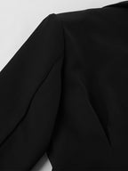 Hourglass Blazer Set For Women - Black Old Money Peplum Suit With Mini Skirt - 2026 Spring Work Event Outfit