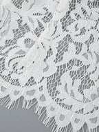 Floral Lace Blouse Women's Elegant Button Up Top - White Stand Collar Slim Fit - Spring Night Party Wear 2026