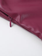 Faux Leather Corset Dress For Women - Wine Red Gothic Lace Up Back Ruched Long Dress - Summer Club Night Outfits 2026