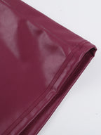 Faux Leather Corset Dress For Women - Wine Red Gothic Lace Up Back Ruched Long Dress - Summer Club Night Outfits 2026