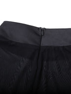 Mesh Sleeve Mini Dress For Women - Black Elegant Mock Neck Puff Skater - Spring Evening Cocktail 2026