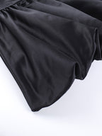 Mesh Sleeve Mini Dress For Women - Black Elegant Mock Neck Puff Skater - Spring Evening Cocktail 2026