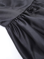 Mesh Sleeve Mini Dress For Women - Black Elegant Mock Neck Puff Skater - Spring Evening Cocktail 2026