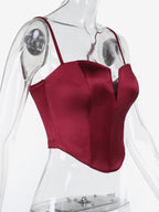 Corset Top For Women - Satin Deep V Neck Bustier Camisole - Summer Night Out Club Party 2026