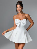 Coquette Bow Dress For Women - Strapless Sweetheart A Line Mini Dress - Summer Birthday Party 2026