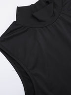 Backless Maxi Dress For Women - Butterfly Detail Mock Neck Black Bodycon Long Dress - Summer Night Out Clubwear 2026