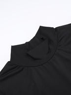Backless Maxi Dress For Women - Butterfly Detail Mock Neck Black Bodycon Long Dress - Summer Night Out Clubwear 2026