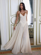 Sheer Maxi Dress For Women - Sexy V-neck Mesh Patchwork Bodysuit Flowy Gown - Summer Beach Club 2026