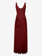Sheer Maxi Dress For Women - Sexy V-neck Mesh Patchwork Bodysuit Flowy Gown - Summer Beach Club 2026