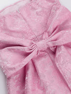 Jacquard Coquette Mini Dress For Women - Barbiecore Big Bow Back Sleeveless A Line - Summer Birthday Party Outfits 2026