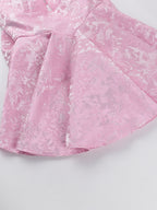Jacquard Coquette Mini Dress For Women - Halter Neck Lace Up Big Bow Back Skater - Summer Birthday Party Outfits 2026