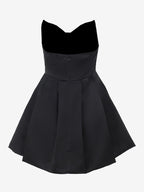 Corset Coquette Satin Dress For Women - Black Gothic Sweetheart Boned Sleeveless A Line Dress - Summer Birthday Party 2026