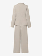 Elegant Wrap Blazer Women 2 Piece Set - Slim Fit Tie Waist Wide Leg Pantsuit - Spring Business Casual 2026