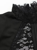 Sheer Lace Cut Out Bodycon Dress For Women - Black Gothic Chic Ruched Mini Sheath Dress - Summer Night Out Party 2026
