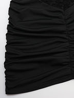 Sheer Lace Cut Out Bodycon Dress For Women - Black Gothic Chic Ruched Mini Sheath Dress - Summer Night Out Party 2026