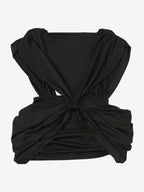Deep V Twist Mini Dress For Women - Sexy Cutout Ruched Bodycon - Summer Club Night Party 2026