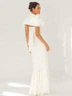 Minimalist Scarf Neck Strapless Dress For Women - Elegant Mermaid Maxi Gown - Spring Formal Evening Gala 2026