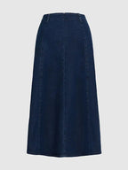 Western Denim Maxi Skirt For Women - Boho A-Line High Waisted Long Skirt - All Season Casual Wear 2026