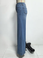 Wide Leg Palazzo Jeans For Women - Light Blue Retro High Waisted Minimalist Flare Denim - Summer Vacation Outfits 2026