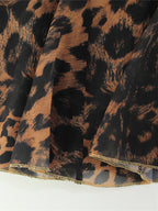 Leopard Print Women Mini Slip Dress - Brown Y2K Lace Patchwork Cami Slip Fit Flare - Summer Club Party Night Out 2026