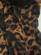 Leopard Print Women Mini Slip Dress - Brown Y2K Lace Patchwork Cami Slip Fit Flare - Summer Club Party Night Out 2026