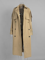 Double Breasted Trench Coat For Women - Belted Classic Longline Overcoat - Spring Chic Office-to-dinner Outerwear 2026