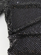 Shimmery Sequin Ruched Maxi Dress For Women - Black Boat Neck Long Sleeve Bodycon Gown - Spring Gala Party 2026