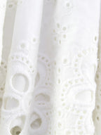 Eyelet Lace Mini Dress For Women - White Smocked Strapless Ruffle Tube Sundress - Summer Beach Vacation 2026
